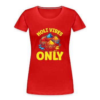 Happy Holi Greetings Hinduism Indian Festival - Women's Premium Organic T-Shirt - navy - Front - Mia (176cm)