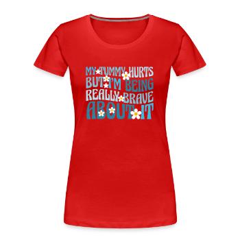 Mein Bauch tut weh, aber ich bin wirklich - Frauen Premium Bio T-Shirt - Navy - Vorne - Mia (176cm)