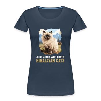 Himalayan Cat Colourpoint Katze - Women's Premium Organic T-Shirt - navy - Front - Mia (176cm)