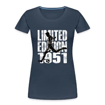 Édition limitée 1951 Édition limitée Football - T-shirt bio Premium Femme - bleu marine - Devant - Mia (176cm)