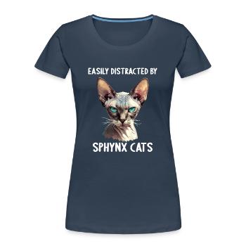 Sphynx Kätzchen Sphynx Katze - Frauen Premium Bio T-Shirt - Navy - Vorne - Mia (176cm)