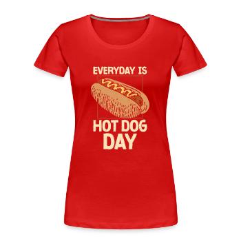 Hot Dog Adult Every Day Is Hot Dog - Women's Premium Organic T-Shirt - navy - Front - Mia (176cm)