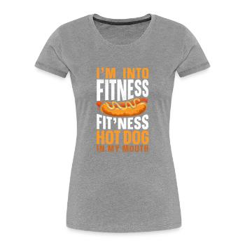 Hot Dog Adult Jeu de mots Je suis dans le fitness - T-shirt bio Premium Femme - bleu marine - Devant - Mia (176cm)