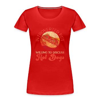 Hot Dog Adulte Rétro Vintage - T-shirt bio Premium Femme - bleu marine - Devant - Mia (176cm)