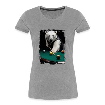 Eisbär spielt Billard Geschenk - Frauen Premium Bio T-Shirt - Navy - Vorne - Mia (176cm)