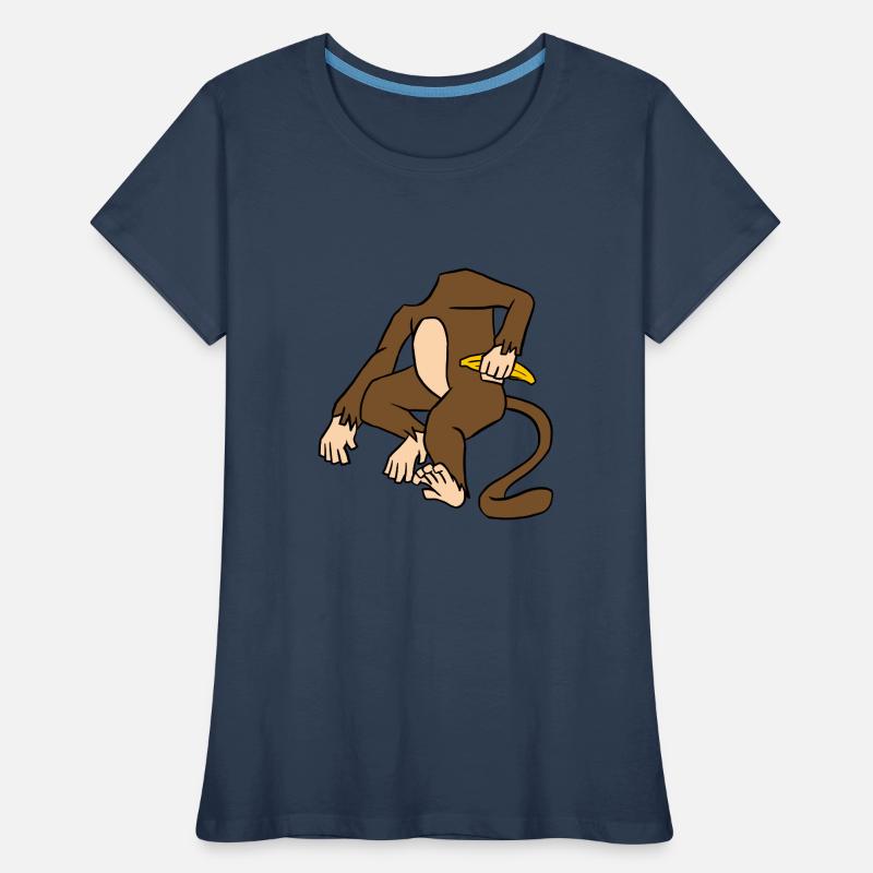 Affe Körper Mit Einer Banane Lustiger Affen-Primat Frauen Premium Bio T-Shirt