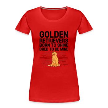 Golden Retriever Born To Shine Gezüchtet, um Mine zu sein GR - Frauen Premium Bio T-Shirt - Navy - Vorne - Mia (176cm)