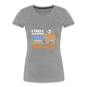 Fête des pères Ce papa fait les meilleures crêpes - T-shirt bio Premium Femme - bleu marine - Devant - Mia (176cm)
