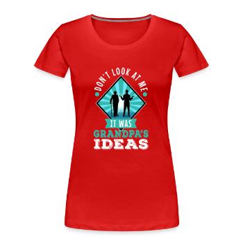 It was grandpas idea - Women's Premium Organic T-Shirt - navy - Front - Mia (176cm)
