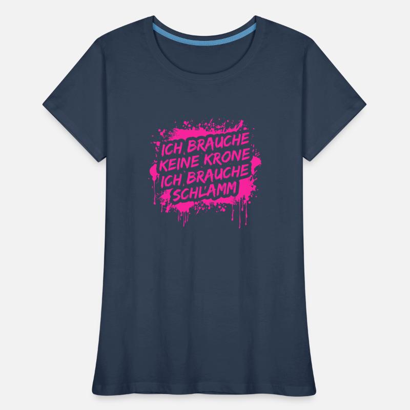 Pas de course boueuse Crown Mud Run T-shirt bio Premium Femme