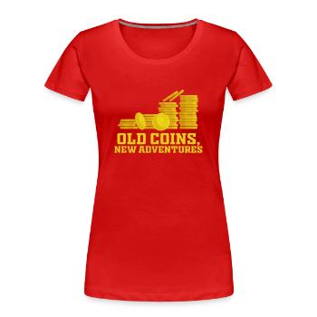 Old Coins New Adventures Numismatics - Women's Premium Organic T-Shirt - navy - Front - Mia (176cm)