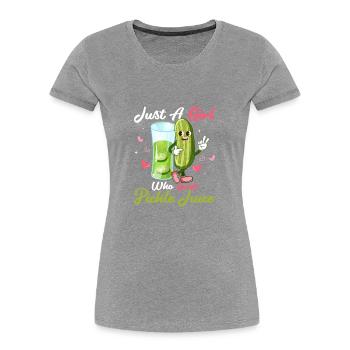 Just A Girl Who Loves Pickle Juice Fitness Vegan C - Frauen Premium Bio T-Shirt - Navy - Vorne - Mia (176cm)