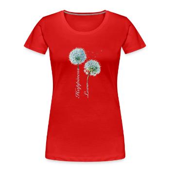 Dandelion Happiness and Love Inspirational Design - Women's Premium Organic T-Shirt - navy - Front - Mia (176cm)
