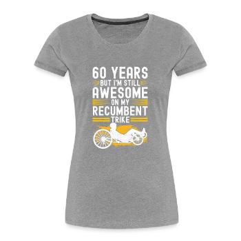 Tricycle couché Liegetrike Liegedreirad - T-shirt bio Premium Femme - bleu marine - Devant - Mia (176cm)
