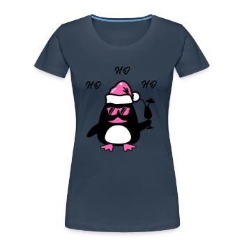 Noël du canard de plage - T-shirt bio Premium Femme - bleu marine - Devant - Mia (176cm)