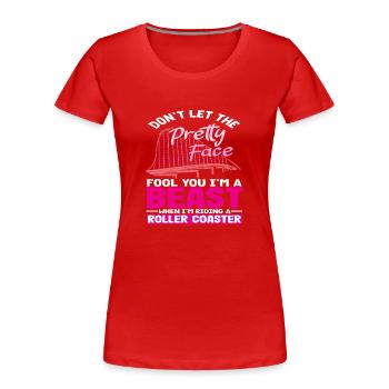Roller coaster adventure for brave faces - Women's Premium Organic T-Shirt - navy - Front - Mia (176cm)