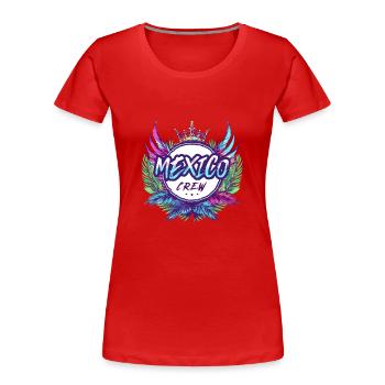 Mexiko Crew Bunt - Frauen Premium Bio T-Shirt - Navy - Vorne - Mia (176cm)