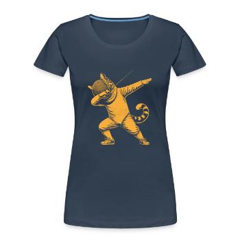 Dubbing Cat Fencer Fence Sword Epee Fencing - Women's Premium Organic T-Shirt - navy - Front - Mia (176cm)