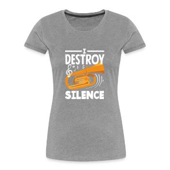 Tubiste I Destroy The Silence - T-shirt bio Premium Femme - bleu marine - Devant - Mia (176cm)