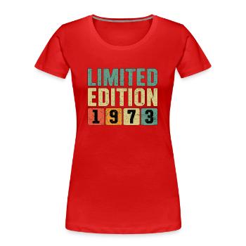 Limited Edition 1973 - Frauen Premium Bio T-Shirt - Navy - Vorne - Mia (176cm)