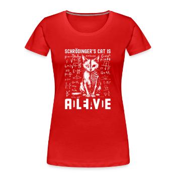 Schrödingers Katze Dead and Alive - Frauen Premium Bio T-Shirt - Navy - Vorne - Mia (176cm)