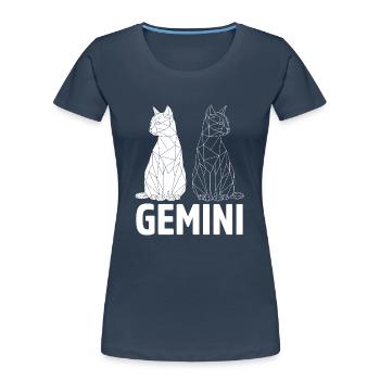 Gemini - Women's Premium Organic T-Shirt - navy - Front - Mia (176cm)