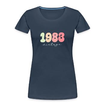 Geburtstag Geburtsjahr 1983 - Frauen Premium Bio T-Shirt - Navy - Vorne - Mia (176cm)