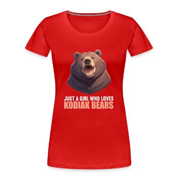 Ours Kodiak Ours Kodiak - T-shirt bio Premium Femme - bleu marine - Devant - Mia (176cm)
