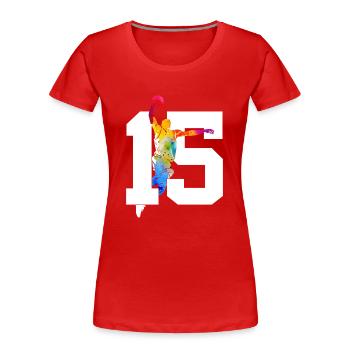 NUMMER 15 BASKETBALL 15. GEBURTSTAG - Frauen Premium Bio T-Shirt - Navy - Vorne - Mia (176cm)