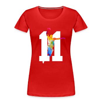 NUMMER 11 BASKETBALL 11. GEBURTSTAG - Frauen Premium Bio T-Shirt - Navy - Vorne - Mia (176cm)