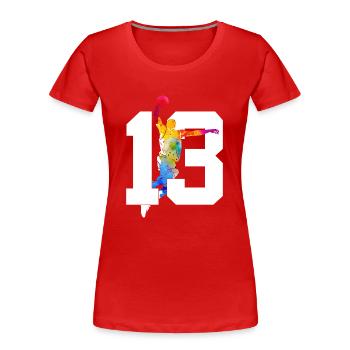 NUMMER 13 BASKETBALL 13. GEBURTSTAG - Frauen Premium Bio T-Shirt - Navy - Vorne - Mia (176cm)