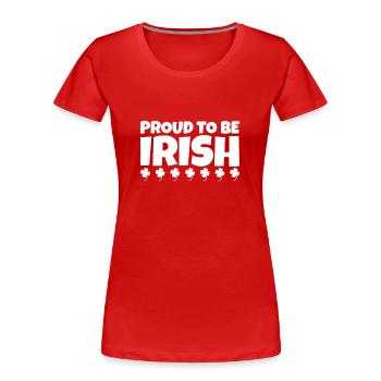 Proud To Be Irish Ireland Irish Shamrock - Women's Premium Organic T-Shirt - navy - Front - Mia (176cm)