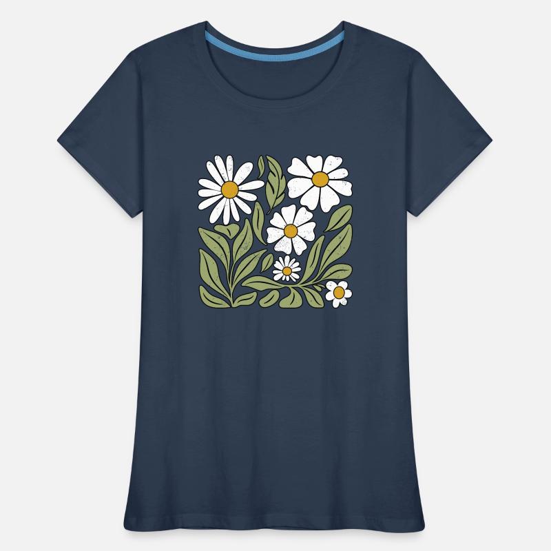 Gänseblümchen Blume Boho Blumen Frauen Premium Bio T-Shirt