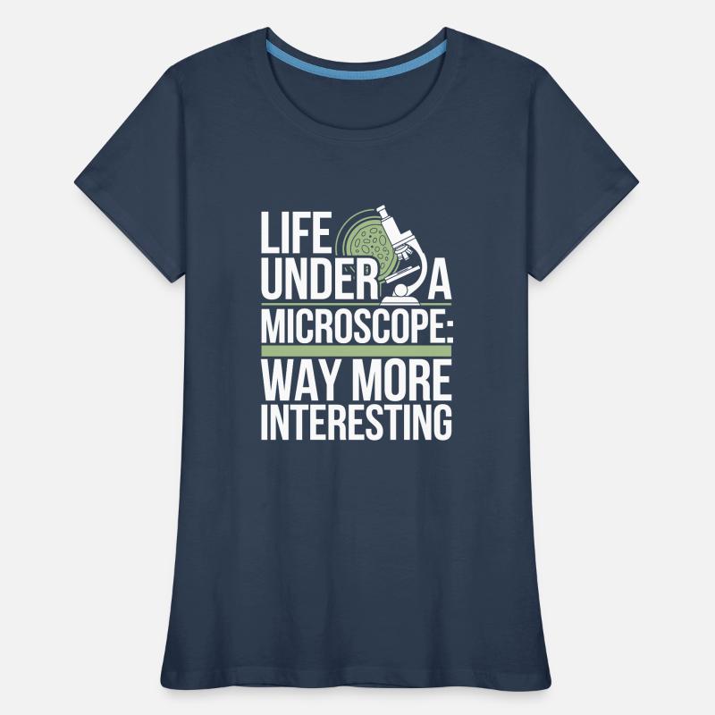 Microscope Enthusiast Lab Technician Science Frauen Premium Bio T-Shirt