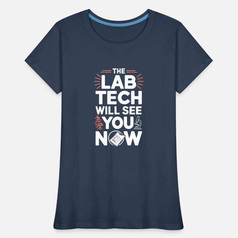 Microscope Enthusiast Lab Technician Science Frauen Premium Bio T-Shirt