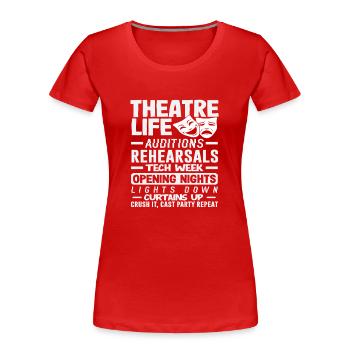 Musical Liebhaber Theater Leben Vorhang Hoch - Frauen Premium Bio T-Shirt - Navy - Vorne - Mia (176cm)