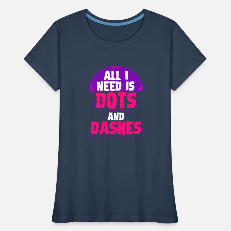 Morsecode Morse Code Points et tirets T-shirt bio Premium Femme