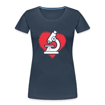 Love Medical Lab Scientist Funny MLS Scientist - Women's Premium Organic T-Shirt - navy - Front - Mia (176cm)