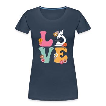 Liebe Medizinischer Laborwissenschaftler Boho Regenbogen MLS - Frauen Premium Bio T-Shirt - Navy - Vorne - Mia (176cm)