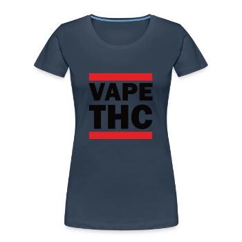 Vape THC - Frauen Premium Bio T-Shirt - Navy - Vorne - Mia (176cm)
