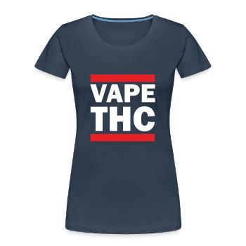 Vape THC White - Frauen Premium Bio T-Shirt - Navy - Vorne - Mia (176cm)