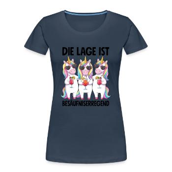 The situation is drunkenness - Women's Premium Organic T-Shirt - navy - Front - Mia (176cm)