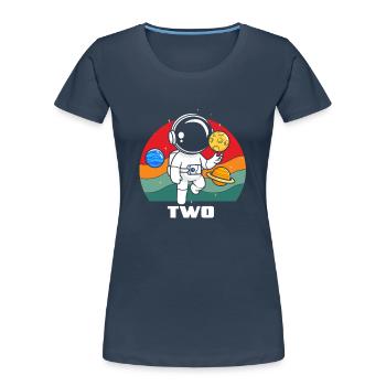 Astronaut adventure in space for two - Women's Premium Organic T-Shirt - navy - Front - Mia (176cm)