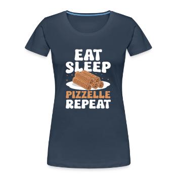 Pizzelle Waffel - Italienische Waffeln - Frauen Premium Bio T-Shirt - Navy - Vorne - Mia (176cm)
