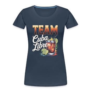 Cocktail Barkeeper Team Cuba Libre - Frauen Premium Bio T-Shirt - Navy - Vorne - Mia (176cm)