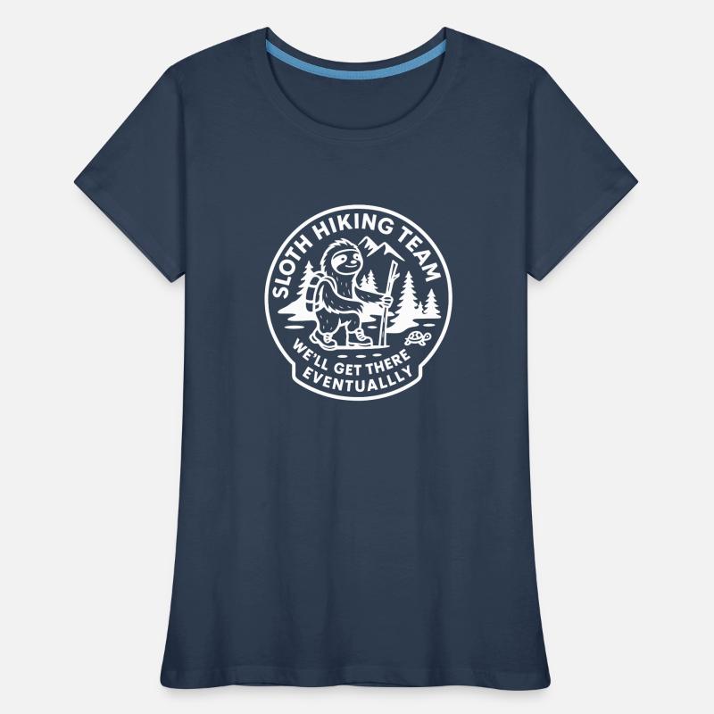 Sloth Hiking Team We'll Get There Eventually Frauen Premium Bio T-Shirt
