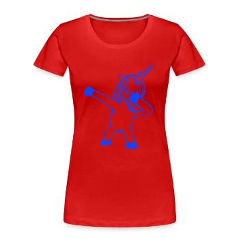Unicorn Dabbing Dab Dance Party Pose Gesture Funny - Women's Premium Organic T-Shirt - navy - Front - Mia (176cm)