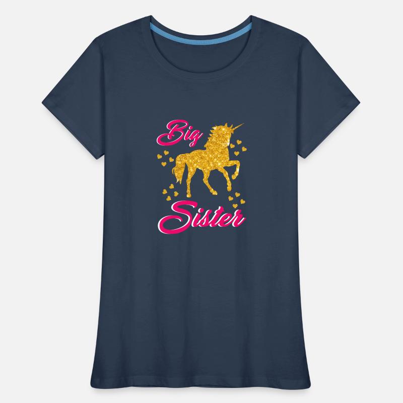 Ich bin ein große Schwester Einhorn Stil Frauen Premium Bio T-Shirt