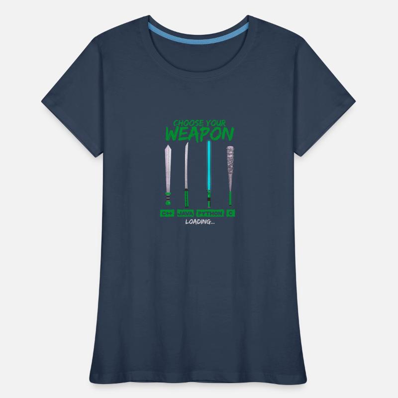 Cool Programmer Shirt Choisissez votre arme C ++ Java T-shirt bio Premium Femme