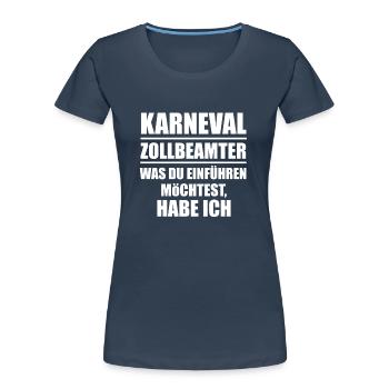 Carnival Carnival Officer des douanes - T-shirt bio Premium Femme - bleu marine - Devant - Mia (176cm)